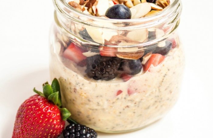 Almond Milk Overnight Oats with Berries
